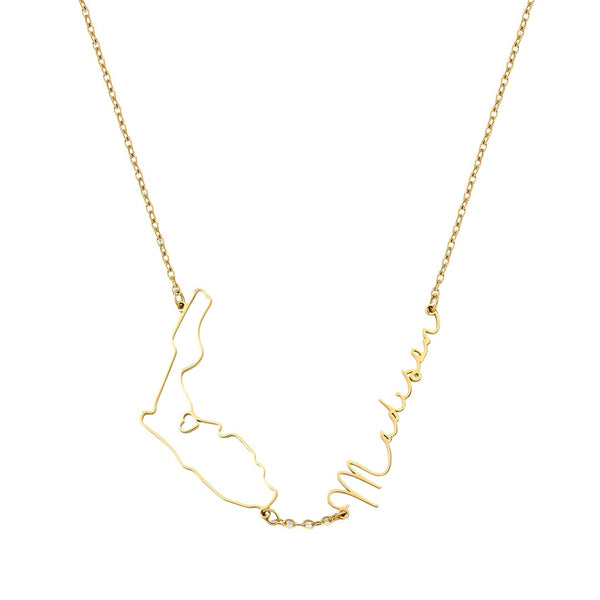 Heritage Outline Name Necklace