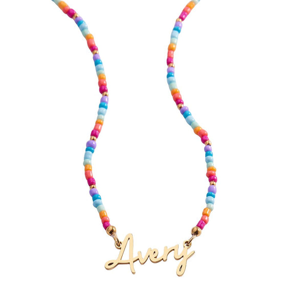 Seaside Charm Beaded Name Necklace