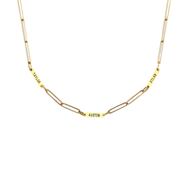 Custom Bar Name Paperclip Necklace