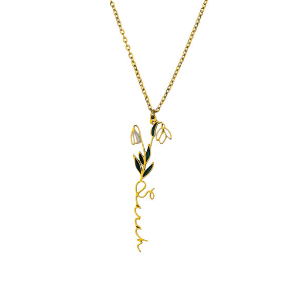 Painted Bloom Name Necklace