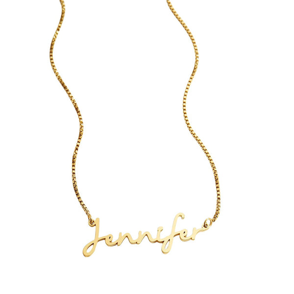 Ethereal Nameplate Box Chain Necklace