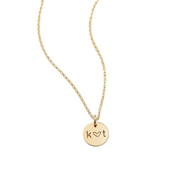 Engraved Disc Letter Necklace