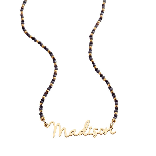 Midnight Onyx Name Necklace