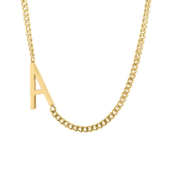 Slim Block Letter Necklace