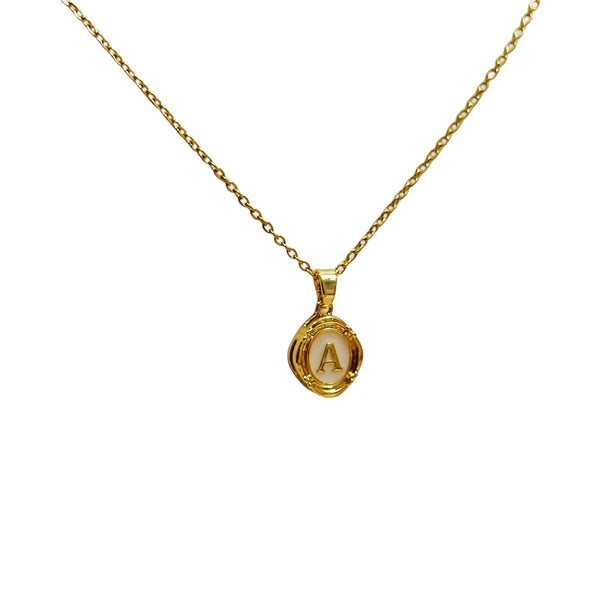 Classic Enamel Initial Necklace