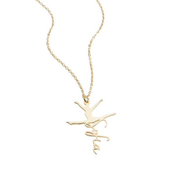 Elegant Gymnast Name Pendant
