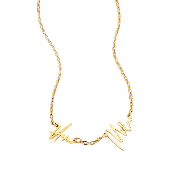 Dual Name Script Necklace