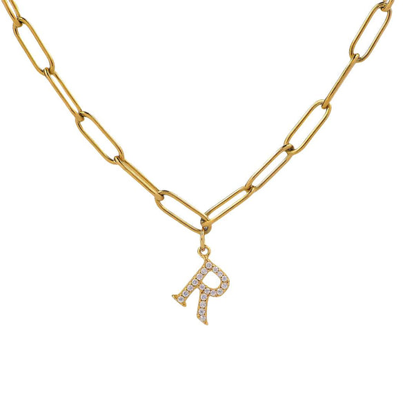 Serif Sparkle Letter Necklace