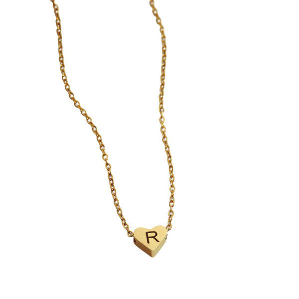 Mini Heart & Initial Charm Necklace